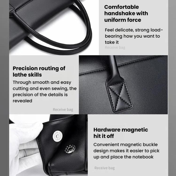 Frendorf | 14 Zoll Laptop Tasche Leichte Laptop Tasche Geschäft Einfach Tragbare Aktentasche (Grau)