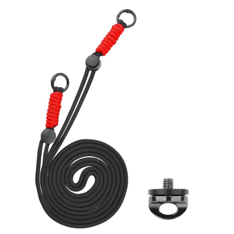 Frendorf | BRDRC Kamera Gurt Crossbody Lanyard Mit 1/4 Zoll Schraube Anti-Verlust Seil Zubehör (Schwarz Roter Knoten)