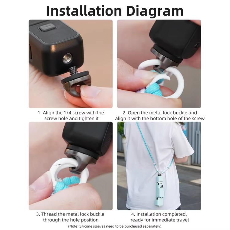 Frendorf | BRDRC Kamera Gurt Crossbody Lanyard Mit 1/4 Zoll Schraube Anti-Verlust Seil Zubehör(Lichtblau Weiß Knoten)