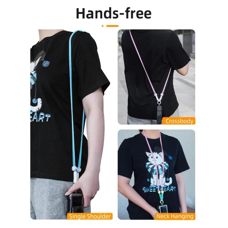 Frendorf | BRDRC Kamera-Gurt Crossbody Lanyard Mit 1/4 Zoll Schraube Anti-Verlust Seil Zubehör (Gelb Weiß Knoten)