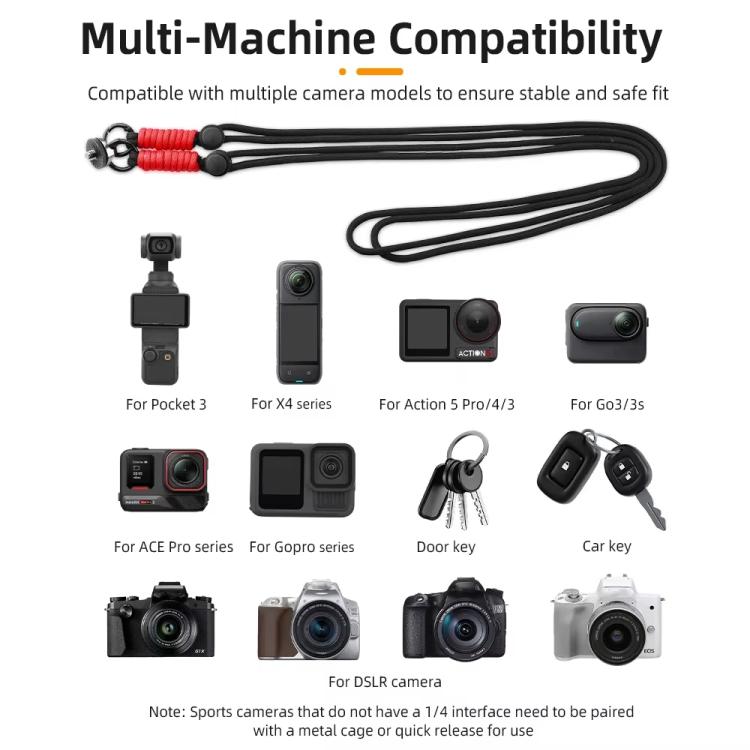 Frendorf | BRDRC Kamera Gurt Crossbody Lanyard Mit 1/4 Zoll Schraube Anti-Verlust Seil Zubehör (Rosa Weiß Knoten)