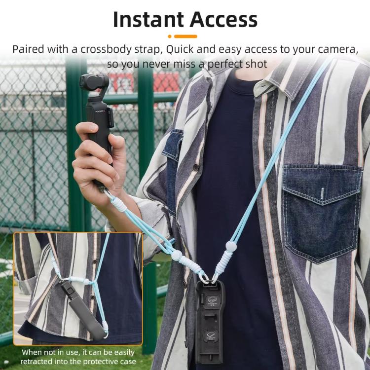 Frendorf | BRDRC Sportcamera Hand Lanyard Met 1/4 inch Schroef Verliespreventie Lanyard Polsband Accessoires(Lichtblauwe Touw Witte Knoop)