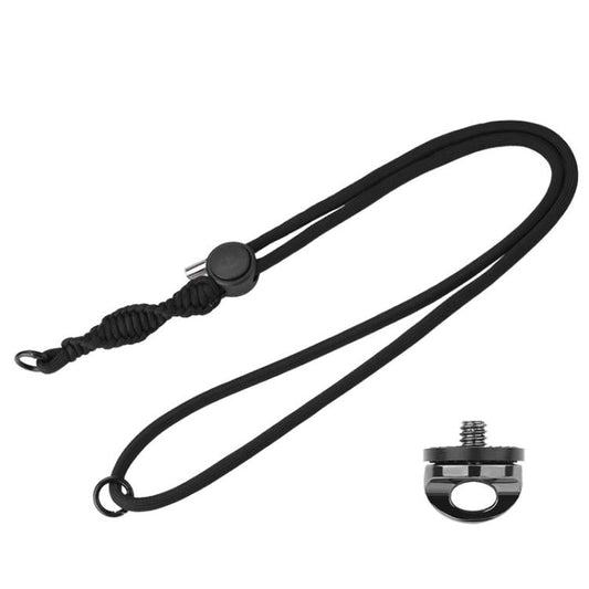 Frendorf | BRDRC Sportkamera Halsband Mit 1/4 Zoll Schraube Anti-Verlust Crossbody Halsband (Schwarzes Seil Grauer Knoten)