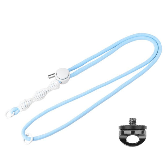 Frendorf | BRDRC Sport Kamera Lanyard Mit 1/4 Zoll Schraube Anti-Verlust Crossbody Lanyard (Hellblaues Seil Weißer Knoten)