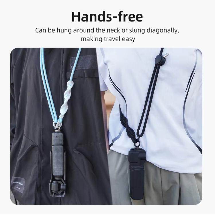 Frendorf | BRDRC Sportkamera Halsband Mit 1/4 Zoll Schraube Anti-Verlust Crossbody Halsband (Schwarzes Seil Grauer Knoten)