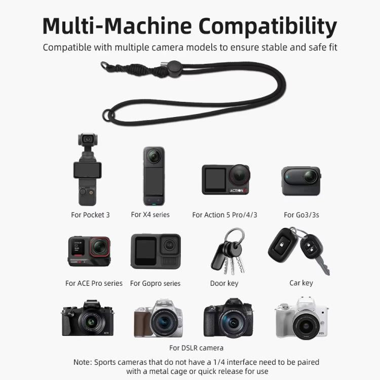 Frendorf | BRDRC Sport Kamera Lanyard mit 1/4 Zoll Schraube Anti-Verlust Crossbody Lanyard (Pink Blau Grün)