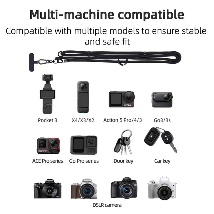 Frendorf | BRDRC Sport Kamera Umhängeriemen Mit 1/4 Zoll Schraube Anti-Verlust Crossbody Seil Zubehör (Lila)