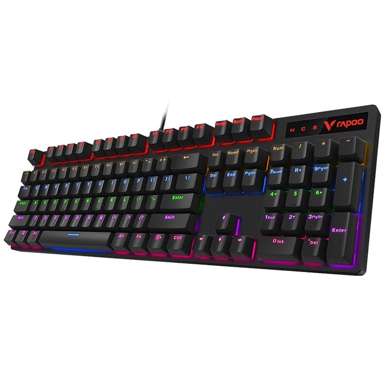 Frendorf | Rapoo V500 PRO Mixed Light 104 Tasten Desktop Laptop Computer Spiel Esports Büro Zuhause Tippen Kabelgebunden Mechanische Tastatur (Rote Achse)