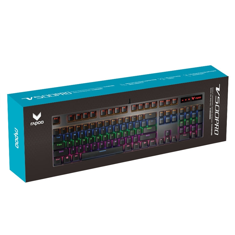 Frendorf | Rapoo V500 PRO Mixed Light 104 Tasten Desktop Laptop Computer Spiel Esports Büro Zuhause Tippen Kabelgebunden Mechanische Tastatur (Rote Achse)