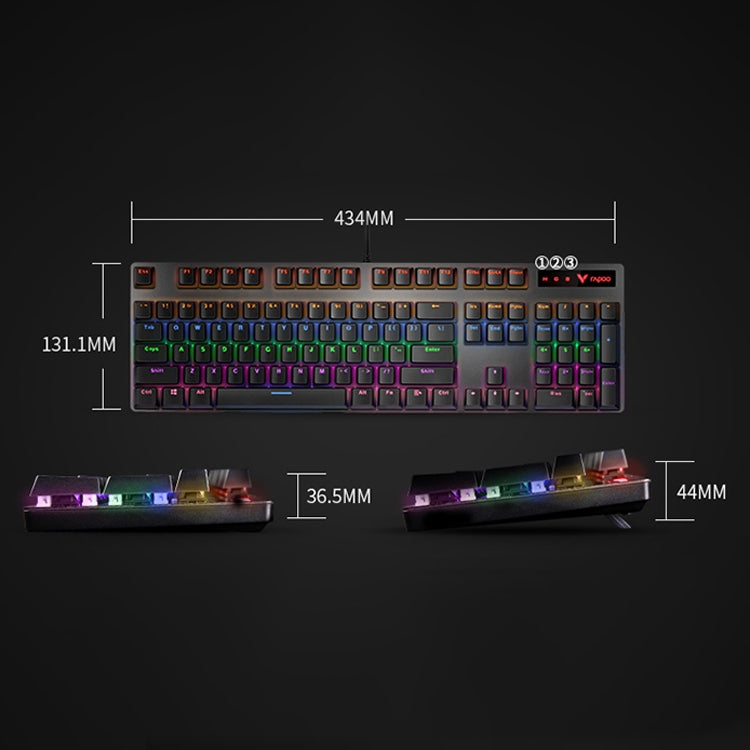 Frendorf | Rapoo V500 PRO Mixed Light 104 Tasten Desktop Laptop Computer Spiel Esports Büro Zuhause Tippen Kabelgebunden Mechanische Tastatur (Rote Achse)