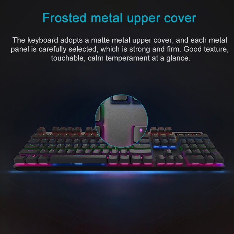 Frendorf | Rapoo V500 PRO Mixed Light 104 Tasten Desktop Laptop Computer Spiel Esports Büro Zuhause Tippen Kabelgebunden Mechanische Tastatur (Rote Achse)