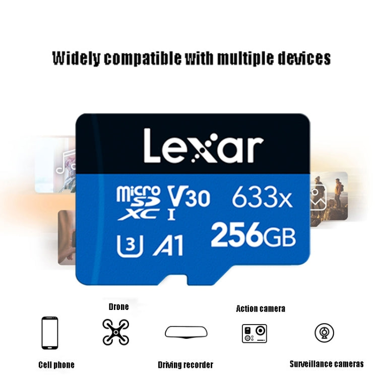 Frendorf | Lexar 633x 256GB Hochgeschwindigkeits-Handykamera-Speicher TF-Karte Switch-Erweiterung Dashcam-Speicher Flash-Speicherkarte