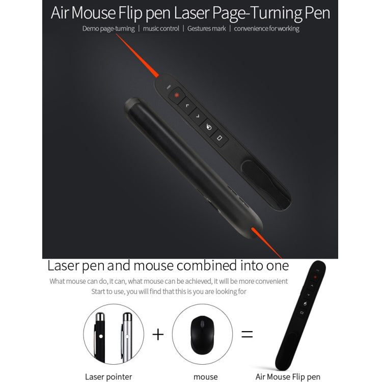Frendorf | Wiederaufladbarer RF 2.4G Wireless Presenter mit Air Mouse PowerPoint-Fernbedienung