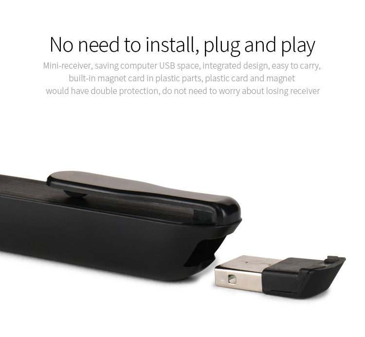 Frendorf | Wiederaufladbarer RF 2.4G Wireless Presenter mit Air Mouse PowerPoint-Fernbedienung