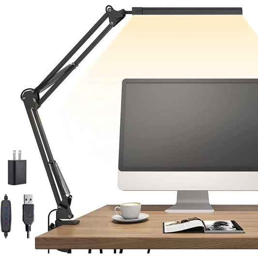LED Schreibtischlampe - Verstellbare Schreibtischlampe mit Klemme und Speicherfunktion