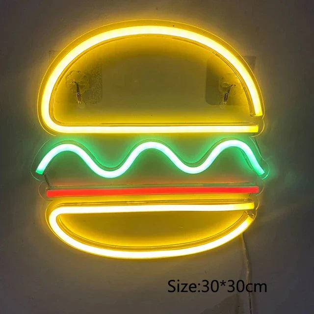Frendorf | GlowBite Neon Fastfood Natlys – Schaffe eine trendige und lustige Atmosphäre