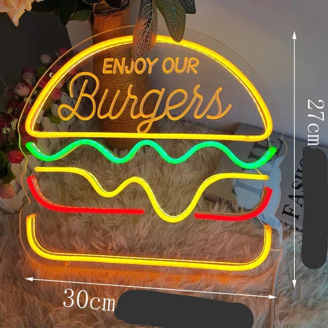 Frendorf | GlowBite Neon Fastfood Natlys – Schaffe eine trendige und lustige Atmosphäre