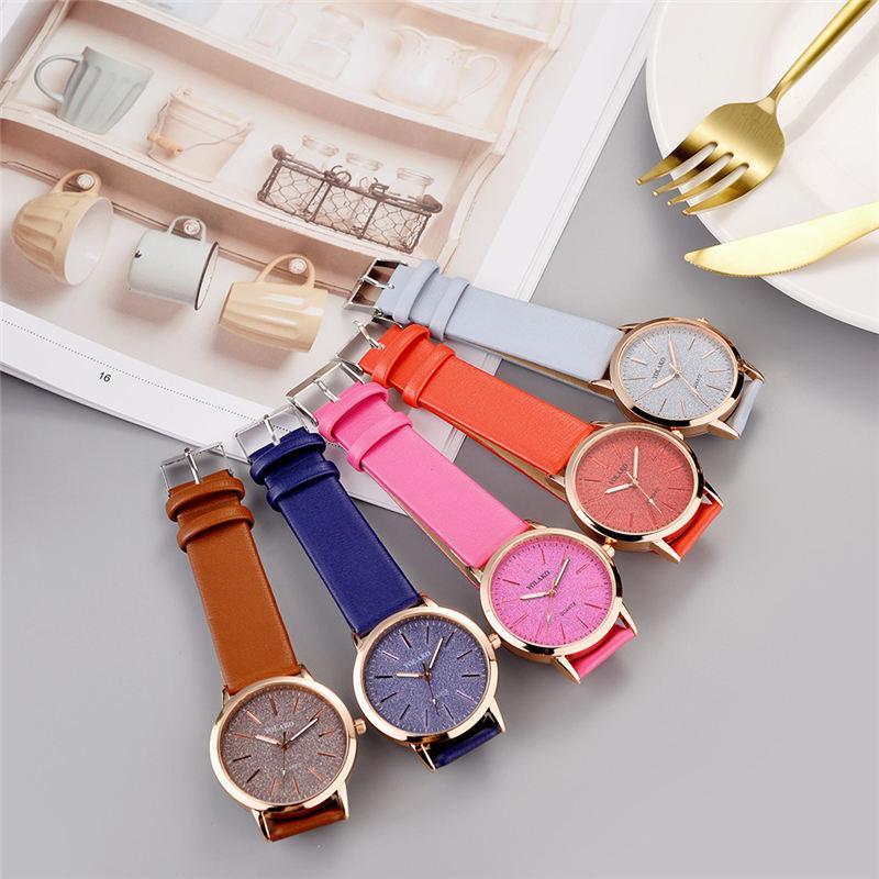 Frendorf | s Hochwertige Mode Frauen Damen Simple Uhren Genf Kunstleder Analog Quarz Armbanduhr Uhr Geschenke