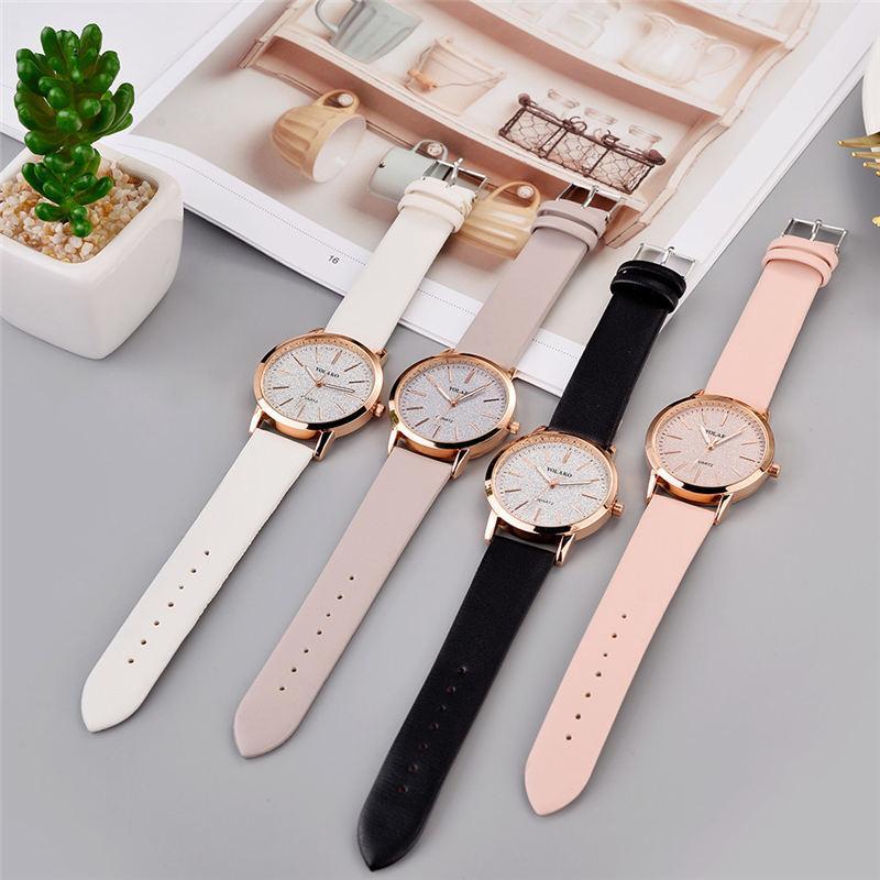 Frendorf | s Hochwertige Mode Frauen Damen Simple Uhren Genf Kunstleder Analog Quarz Armbanduhr Uhr Geschenke