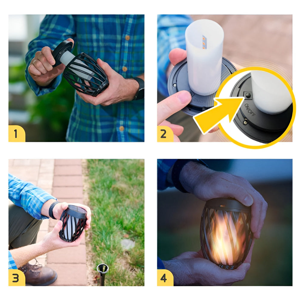 Frendorf | Torchlight - IP65 Wasserdicht Flackernde Flamme Solarleuchten für draußen