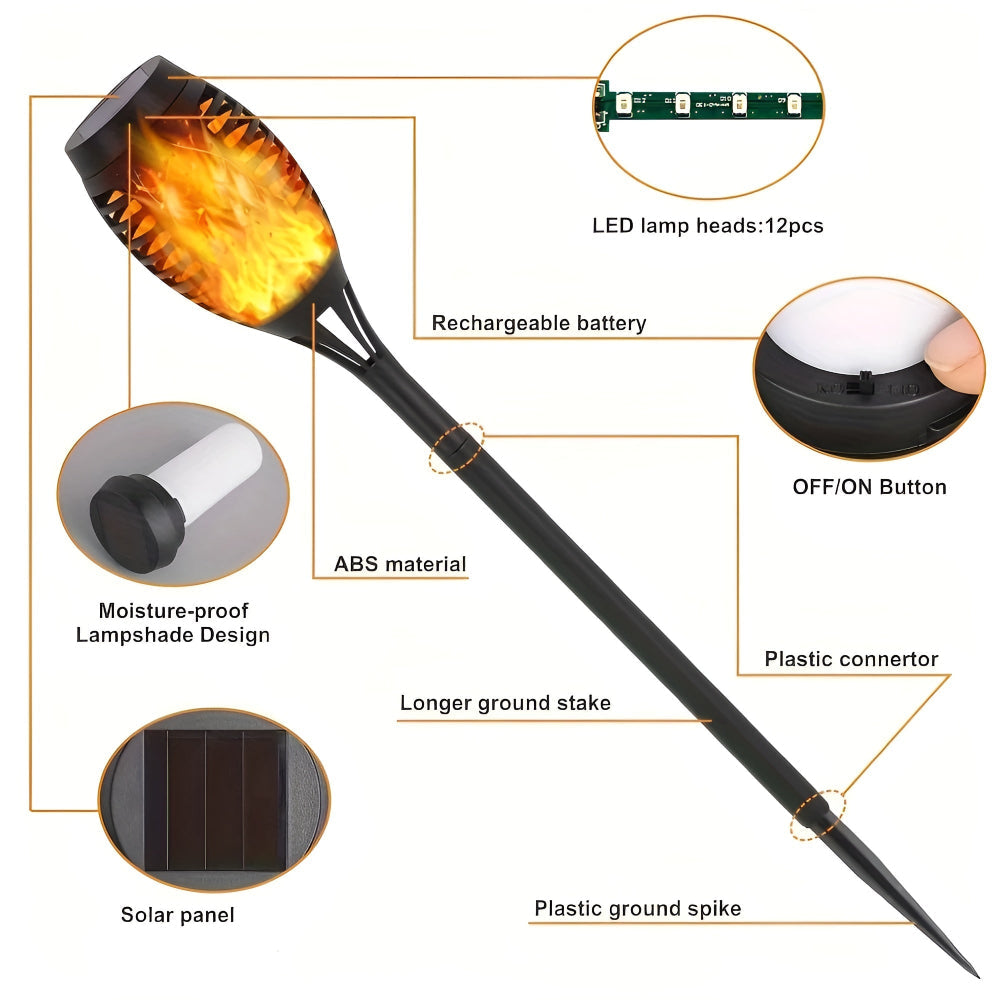 Frendorf | Torchlight - IP65 Wasserdicht Flackernde Flamme Solarleuchten für draußen