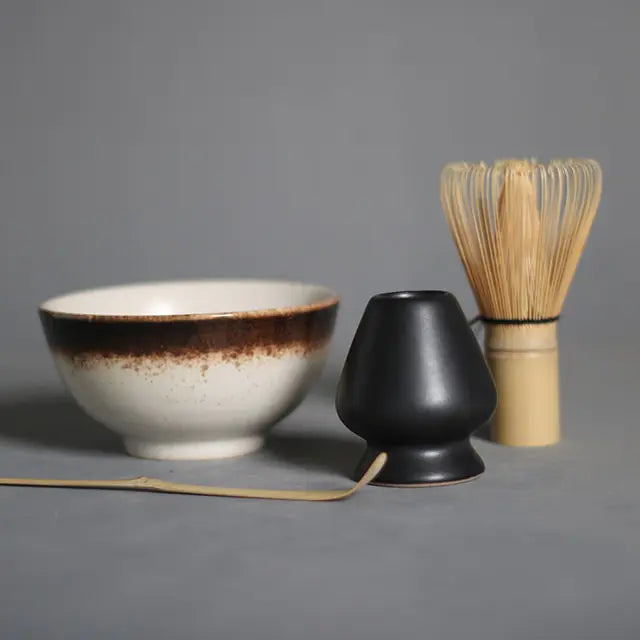 Frendorf | Zenmatcha Teezeremonie Set – Komplettes Matcha Geschenkeset mit Bambusbesen und Schale