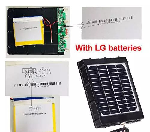 Frendorf | Solar Panel Kit 12V/6V/9V mit 8000mAH wiederaufladbarer Lithium-Batterie, Outdoor-wasserfest für alle Wildkameras, Jagd- & Trailkameras | BL8000