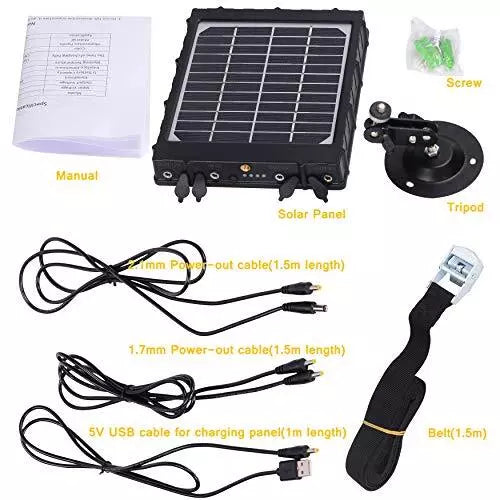Frendorf | Solar Panel Kit 12V/6V/9V mit 8000mAH wiederaufladbarer Lithium-Batterie, Outdoor-wasserfest für alle Wildkameras, Jagd- & Trailkameras | BL8000