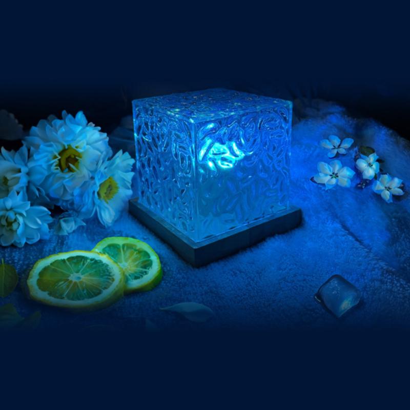 Rotierende Wasser-Wellen-Nachtlicht Aura Lampe