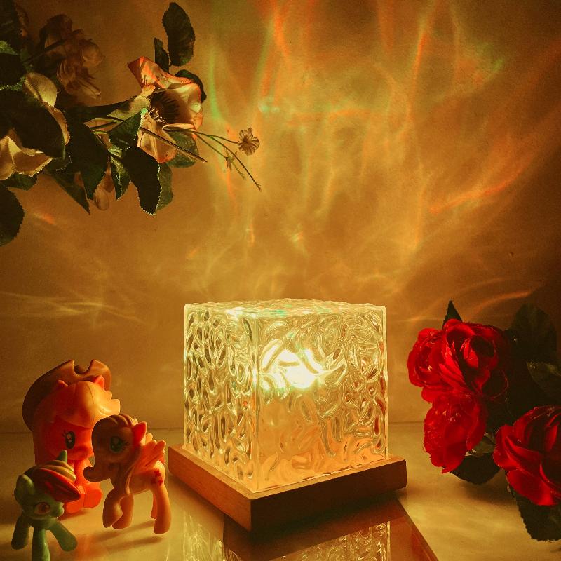 Rotierende Wasser-Wellen-Nachtlicht Aura Lampe