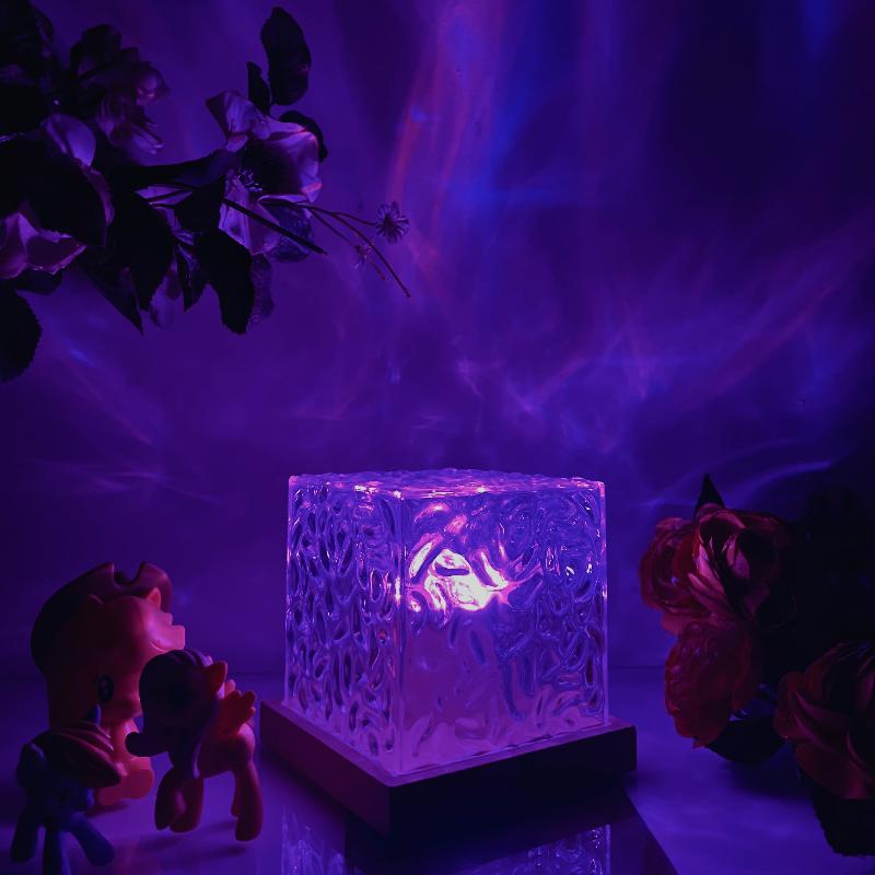Rotierende Wasser-Wellen-Nachtlicht Aura Lampe