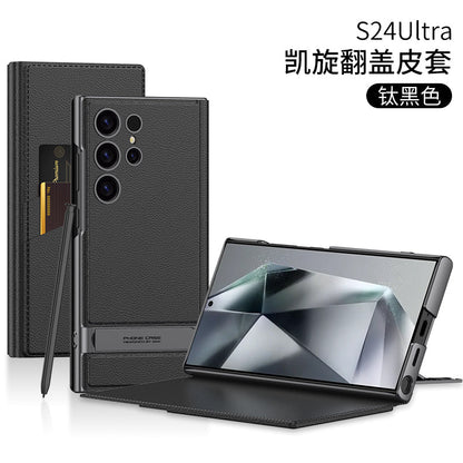 Frendorf | Triumph Flip Leder Brieftasche Handyhülle mit Ständer für Samsung Galaxy S24