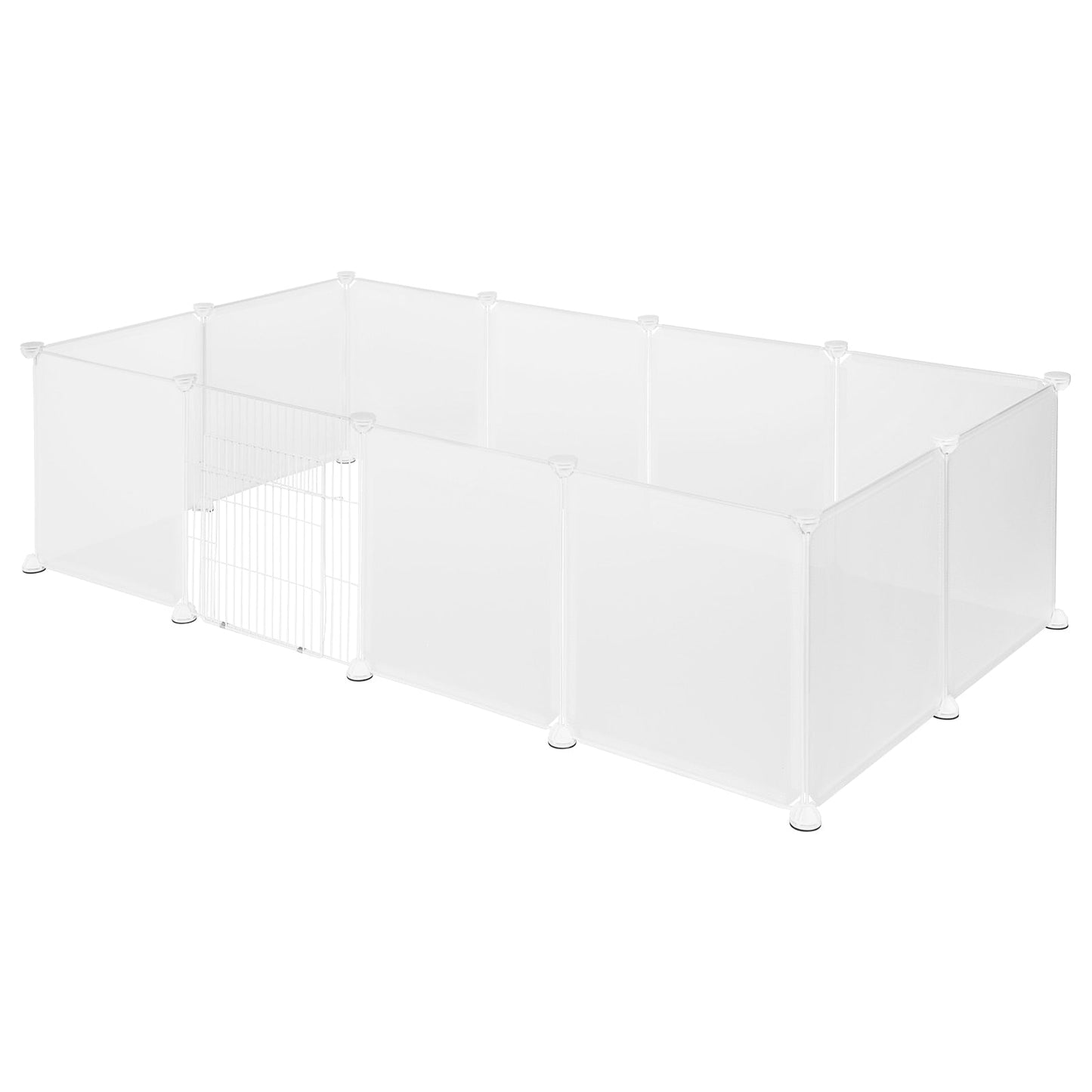 DIY Metall Draht Tierlaufstall mit Tür, 11-teiliges modulares Gehege für Kleintiere wie Meerschweinchen, Kaninchen, Hamster und Igel