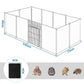 DIY Metall Draht Tierlaufstall mit Tür, 11-teiliges modulares Gehege für Kleintiere wie Meerschweinchen, Kaninchen, Hamster und Igel
