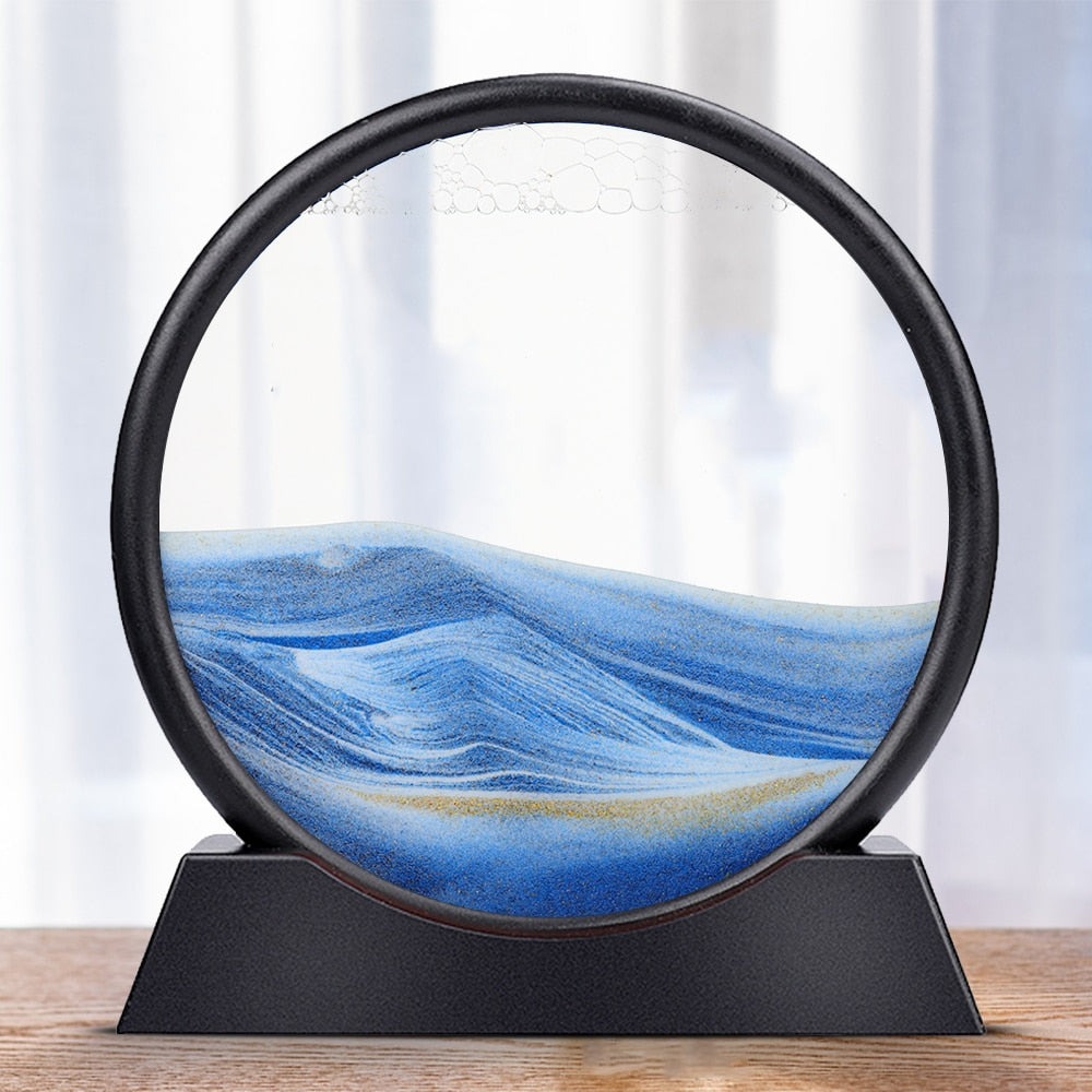 Royaleva Bewegende Sandkunst Skulptur - LED Beruhigende Schreibtisch Dekoration