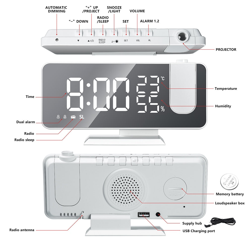 Digital Radio Wecker Projektionsuhr