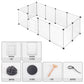 DIY Metall Draht Tierlaufstall mit Tür, 11-teiliges modulares Gehege für Kleintiere wie Meerschweinchen, Kaninchen, Hamster und Igel