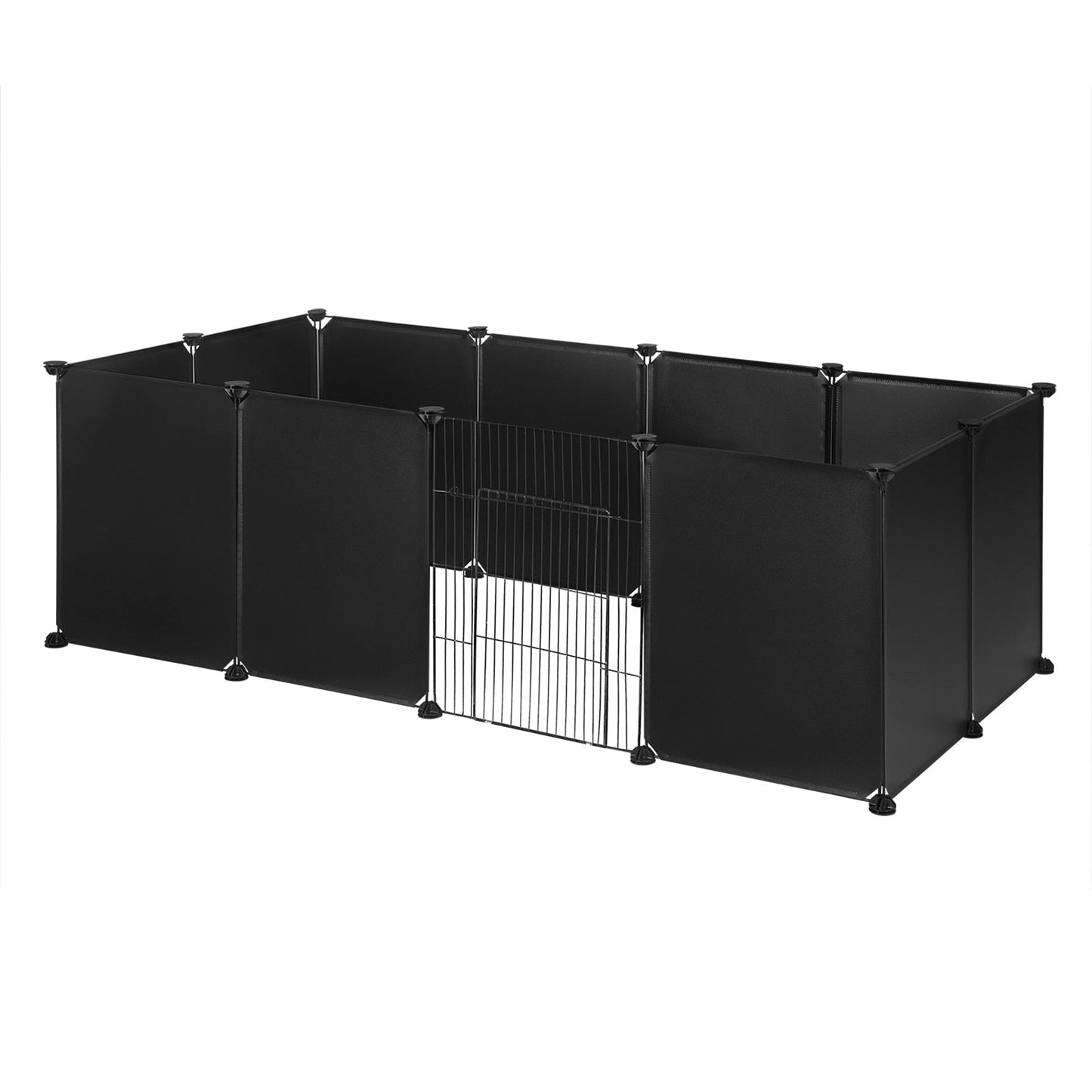 DIY Metall Draht Tierlaufstall mit Tür, 11-teiliges modulares Gehege für Kleintiere wie Meerschweinchen, Kaninchen, Hamster und Igel