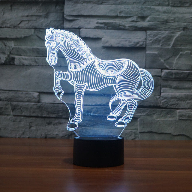 Charmantes Pferd 3D optische Illusionslampe