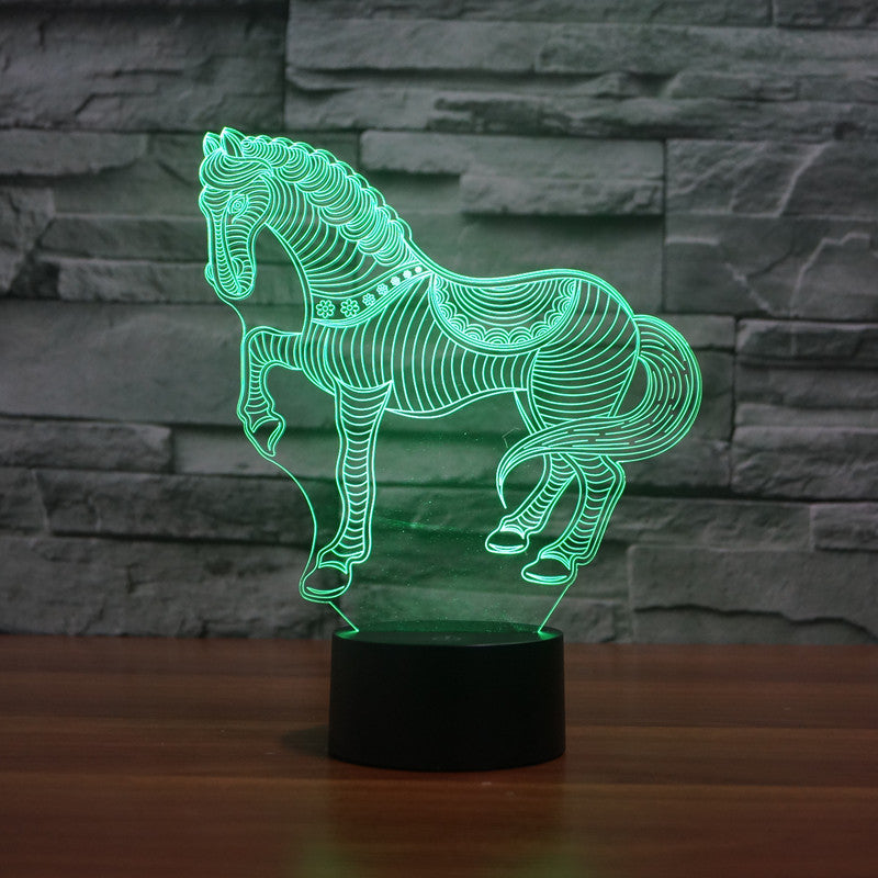 Charmantes Pferd 3D optische Illusionslampe