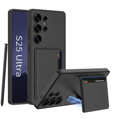 Frendorf | Ultra dünne PU-Lederhülle mit Kreditkartenfach für Samsung Galaxy S25