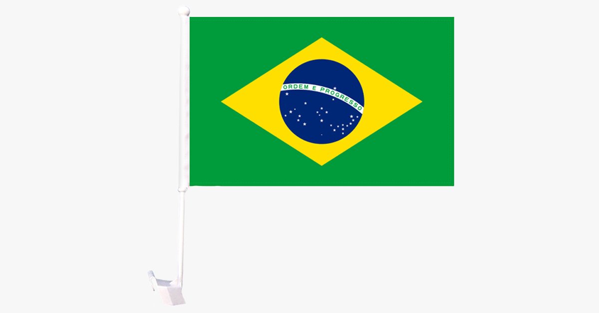Frendorf | Brasilien Flagge Auto Pole Dekoration – Lassen Sie Ihr Auto patriotisch sagen!