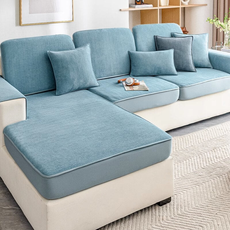 Universelle Stretch Chenille Möbel Schutz Fischgrät Couchbezug