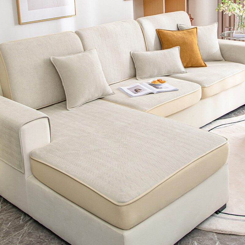 Universelle Stretch Chenille Möbel Schutz Fischgrät Couchbezug