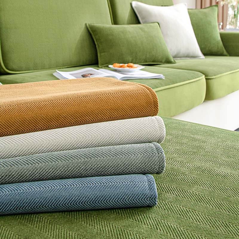 Universelle Stretch Chenille Möbel Schutz Fischgrät Couchbezug
