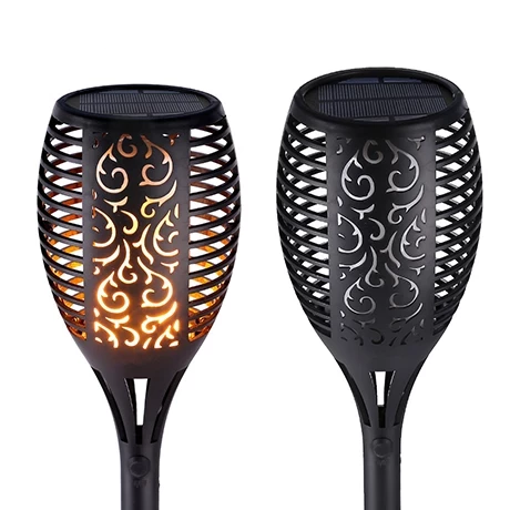 Frendorf | FlameGlow Solar-Tiki-Fackeln | Flackernde Flammenlichter | Nachhaltige Gartenbeleuchtung