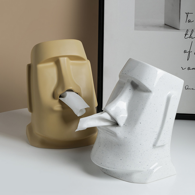 Frendorf | StatueTissue - ausgefallener Moai-Tuchhalter für stilvolle Räume