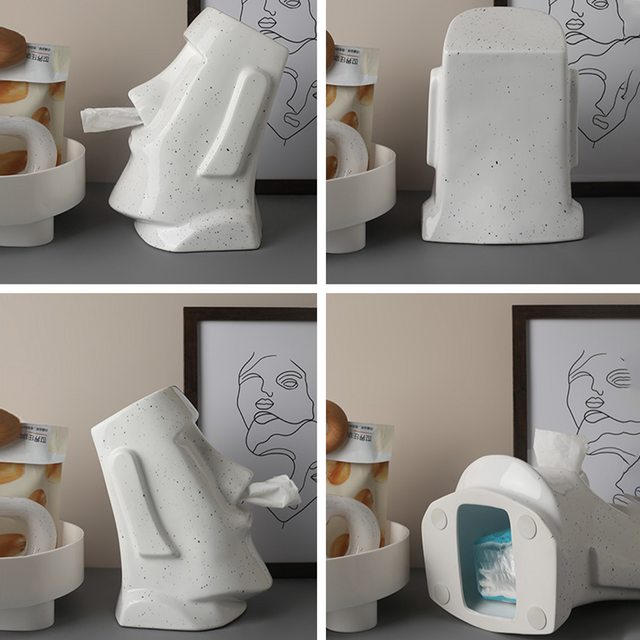 Frendorf | StatueTissue - ausgefallener Moai-Tuchhalter für stilvolle Räume