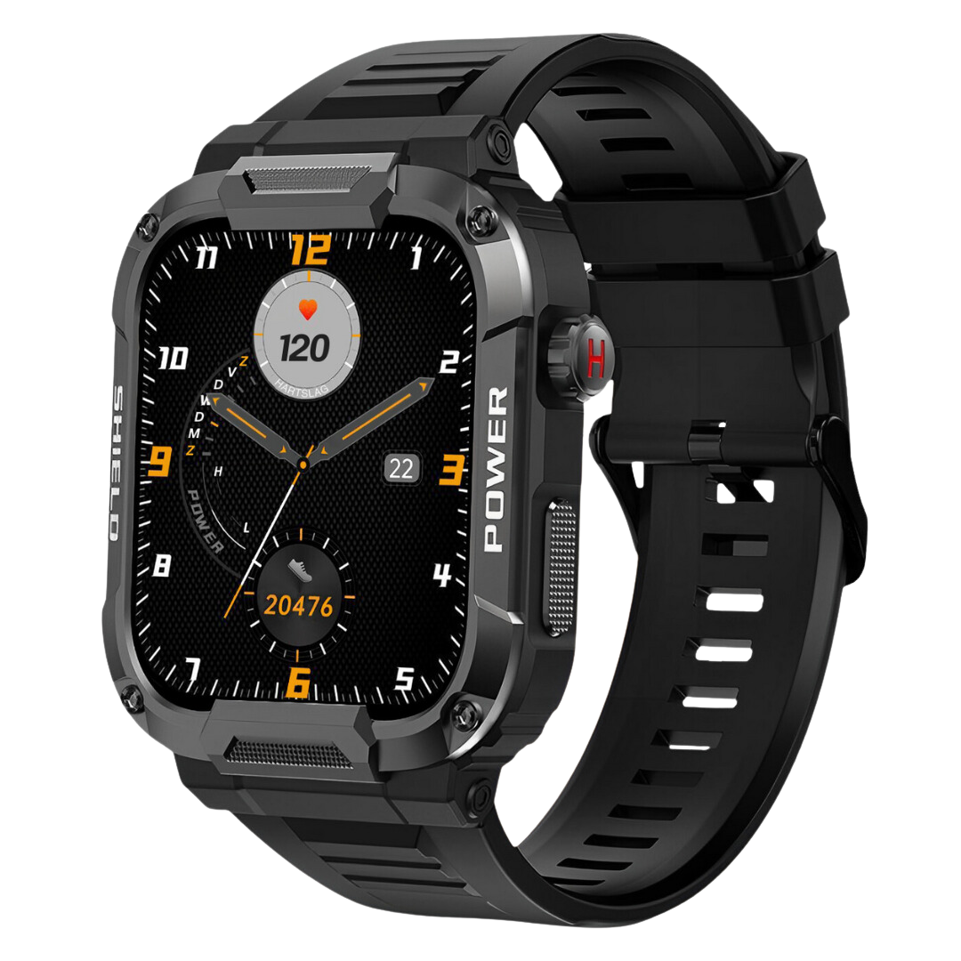 Frendorf | IronPulse X1 Robuste Smartwatch – Stoßfest, Wasserfest & Gesundheitsmonitor