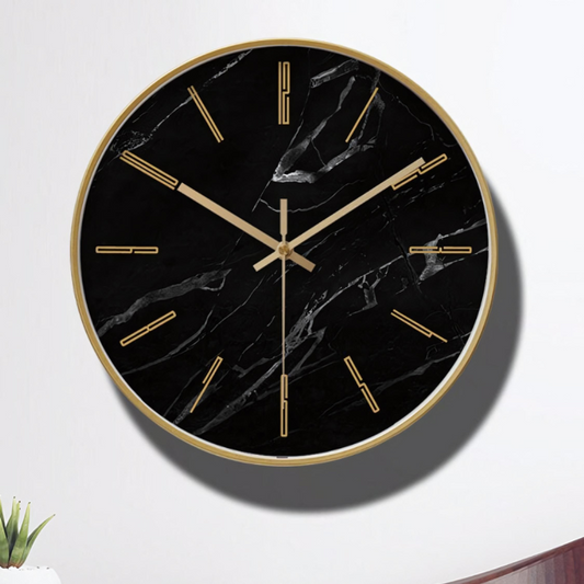 Frendorf | Zeitlose Eleganz – Schwarze Marmor Wanduhr